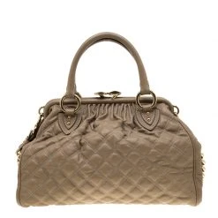 Marc Jacobs Light Brown Quilted Leather Stam Shoulder Bag For Women 14 Marc Jacobs Light Brown Quilted Leather Stam Shoulder Bag For Women -Marc Jacobs shop luxury women marc jacobs used handbags p184248 005