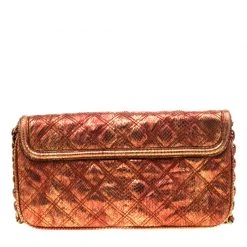 Marc Jacobs Red/Gold Snakeskin Flap Shoulder Bag For Women -Marc Jacobs shop luxury women marc jacobs used handbags p204865 002