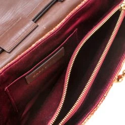 Marc Jacobs Red/Gold Snakeskin Flap Shoulder Bag For Women -Marc Jacobs shop luxury women marc jacobs used handbags p204865 007