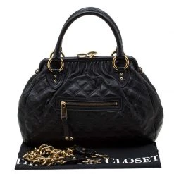 Marc Jacobs Black Quilted Leather Stam Shoulder Bag For Women 19 Marc Jacobs Black Quilted Leather Stam Shoulder Bag For Women -Marc Jacobs shop luxury women marc jacobs used handbags p206085 005