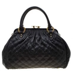 Marc Jacobs Black Quilted Leather Stam Shoulder Bag For Women 14 Marc Jacobs Black Quilted Leather Stam Shoulder Bag For Women -Marc Jacobs shop luxury women marc jacobs used handbags p206085 006