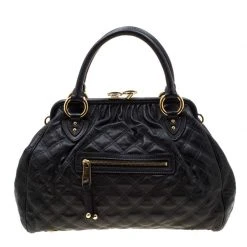 Marc Jacobs Black Quilted Leather Stam Shoulder Bag For Women