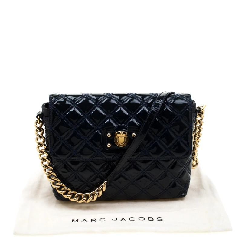 Marc Jacobs Marc Jacob Navy Blue Patent Leather Quilted Flap Bag For Women 9 Marc Jacobs Marc Jacob Navy Blue Patent Leather Quilted Flap Bag For Women - Image 9