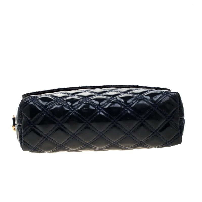 Marc Jacobs Marc Jacob Navy Blue Patent Leather Quilted Flap Bag For Women 6 Marc Jacobs Marc Jacob Navy Blue Patent Leather Quilted Flap Bag For Women - Image 6
