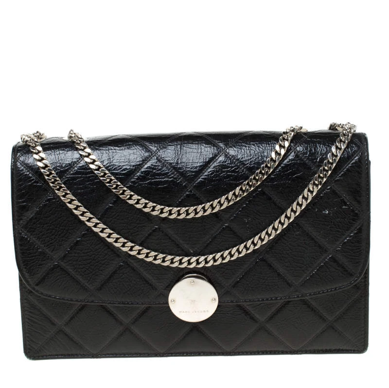 Marc Jacobs Black Quilted Shoulder Bag For Women 1 Marc Jacobs Black Quilted Shoulder Bag For Women