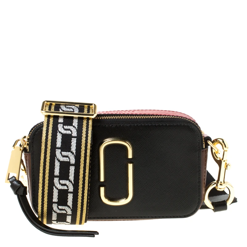 Marc Jacobs Black/Red Leather Snapshot Camera Crossbody Bag For Women 1 Marc Jacobs Black/Red Leather Snapshot Camera Crossbody Bag For Women