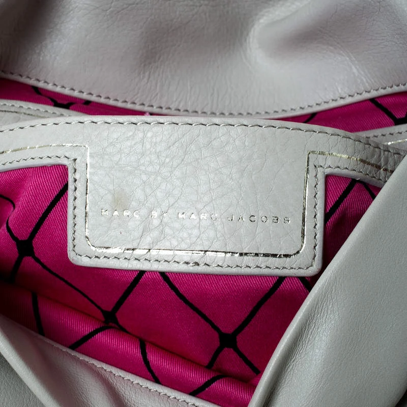 Marc By Marc Jacobs Light Grey/Brown Leather Magazine Fold Over Clutch For Women 9 Marc By Marc Jacobs Light Grey/Brown Leather Magazine Fold Over Clutch For Women - Image 9