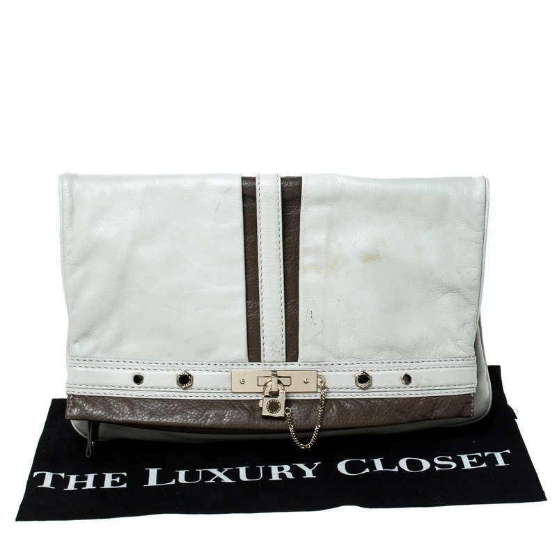 Marc By Marc Jacobs Light Grey/Brown Leather Magazine Fold Over Clutch For Women 10 Marc By Marc Jacobs Light Grey/Brown Leather Magazine Fold Over Clutch For Women - Image 10