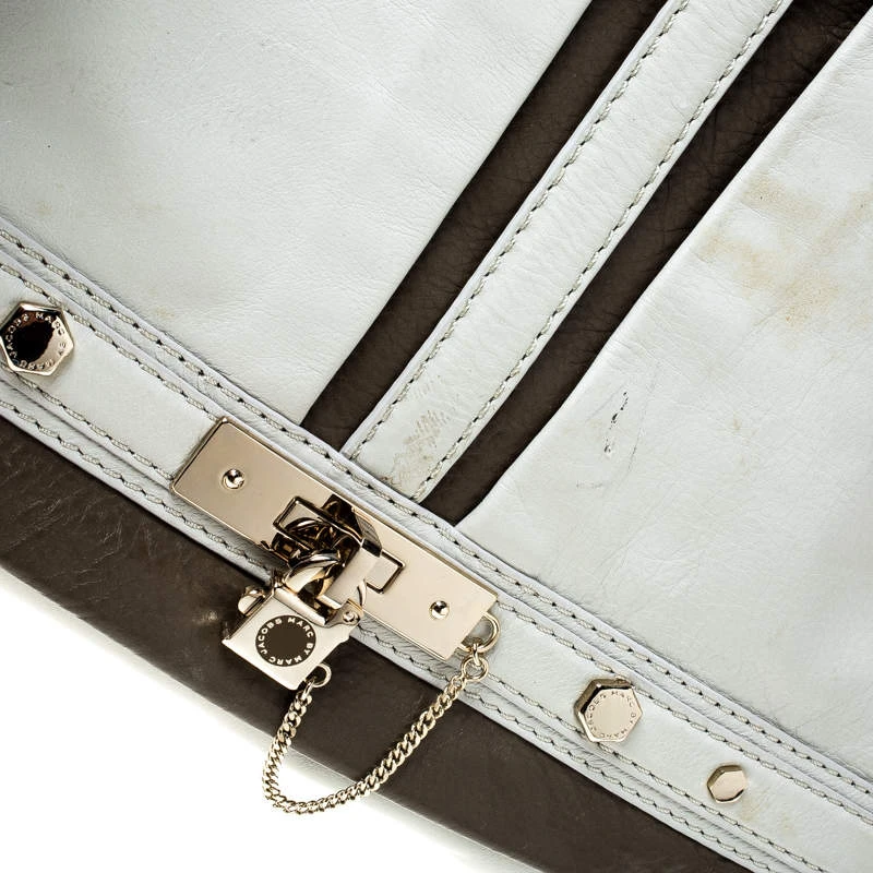 Marc By Marc Jacobs Light Grey/Brown Leather Magazine Fold Over Clutch For Women 5 Marc By Marc Jacobs Light Grey/Brown Leather Magazine Fold Over Clutch For Women - Image 5