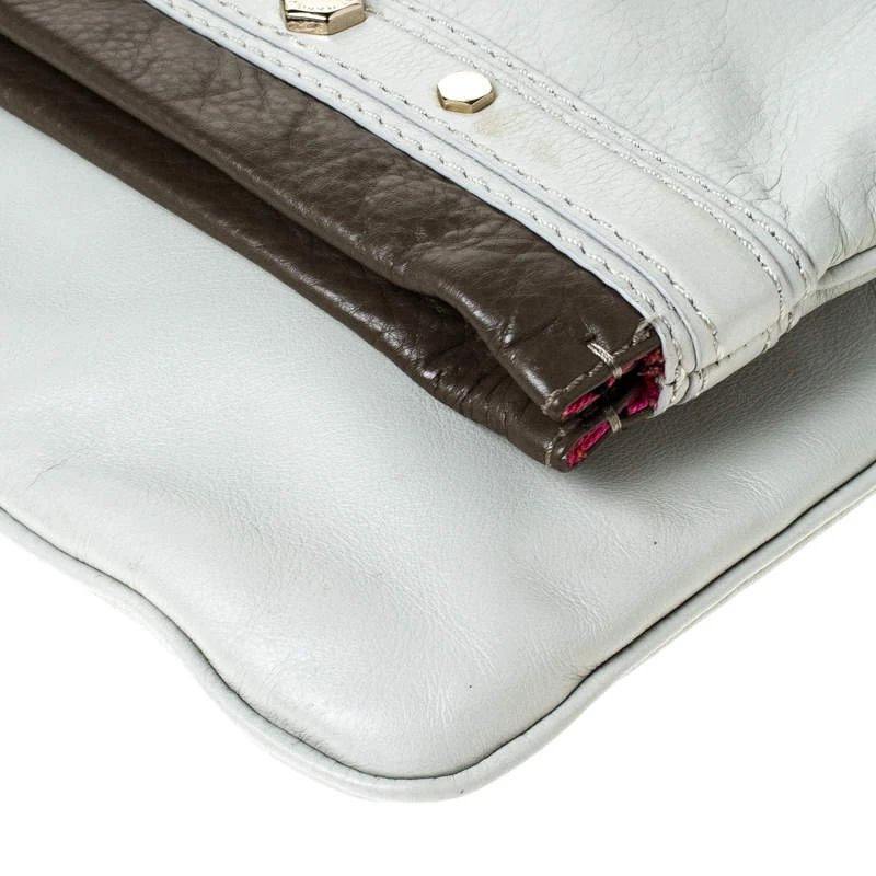 Marc By Marc Jacobs Light Grey/Brown Leather Magazine Fold Over Clutch For Women 12 Marc By Marc Jacobs Light Grey/Brown Leather Magazine Fold Over Clutch For Women - Image 12