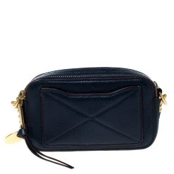 Marc Jacobs Navy Blue Leather Double Zip Crossbody Bag For Women -Marc Jacobs shop luxury women marc jacobs used handbags p229584 004