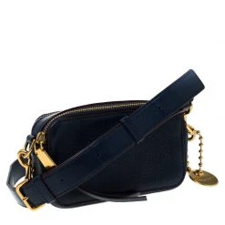 Marc Jacobs Navy Blue Leather Double Zip Crossbody Bag For Women -Marc Jacobs shop luxury women marc jacobs used handbags p229584 006