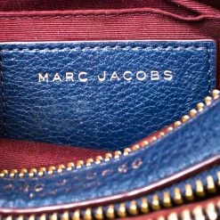 Marc Jacobs Navy Blue Leather Double Zip Crossbody Bag For Women -Marc Jacobs shop luxury women marc jacobs used handbags p229584 008