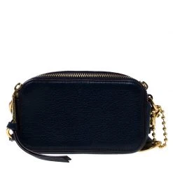 Marc Jacobs Navy Blue Leather Double Zip Crossbody Bag For Women -Marc Jacobs shop luxury women marc jacobs used handbags p229584 010
