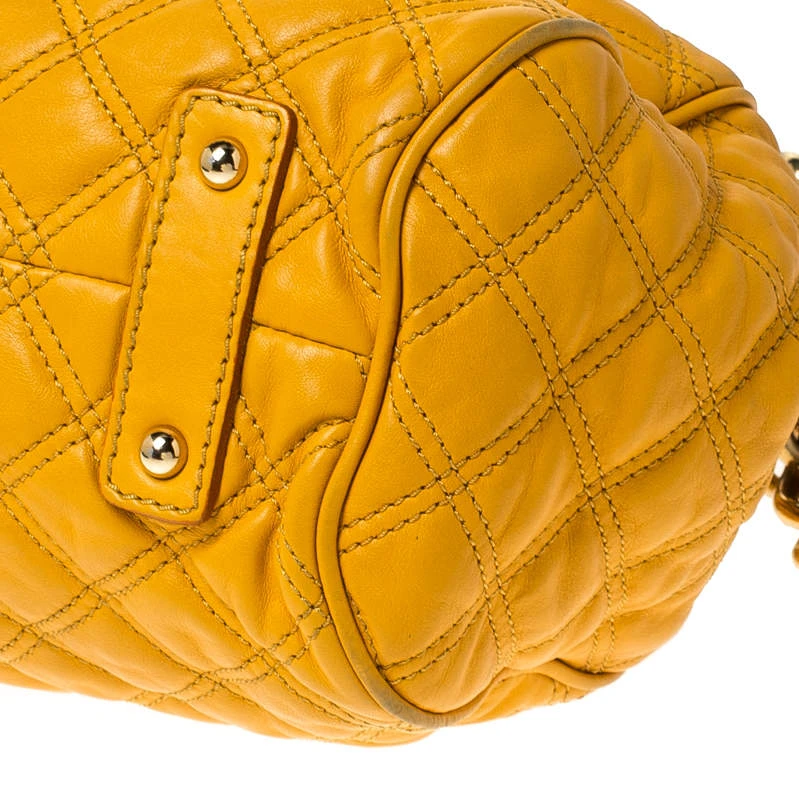 Marc Jacobs Yellow Quilted Leather Stam Shoulder Bag For Women 12 Marc Jacobs Yellow Quilted Leather Stam Shoulder Bag For Women - Image 12