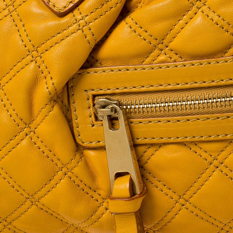 Marc Jacobs Yellow Quilted Leather Stam Shoulder Bag For Women 5 Marc Jacobs Yellow Quilted Leather Stam Shoulder Bag For Women - Image 5