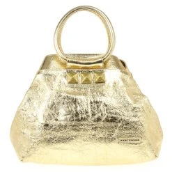 Marc Jacobs Metallic Gold Crackled Leather Tote For Women