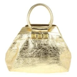 Marc Jacobs Metallic Gold Crackled Leather Tote For Women -Marc Jacobs shop luxury women marc jacobs used handbags p23525 004