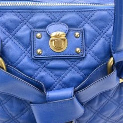 Marc Jacobs Blue Quilted Leather Bruna Tote For Women -Marc Jacobs shop luxury women marc jacobs used handbags p23850 0006