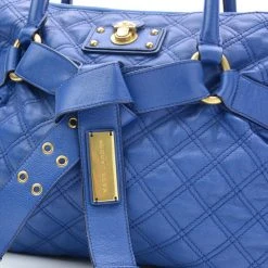Marc Jacobs Blue Quilted Leather Bruna Tote For Women -Marc Jacobs shop luxury women marc jacobs used handbags p23850 0007