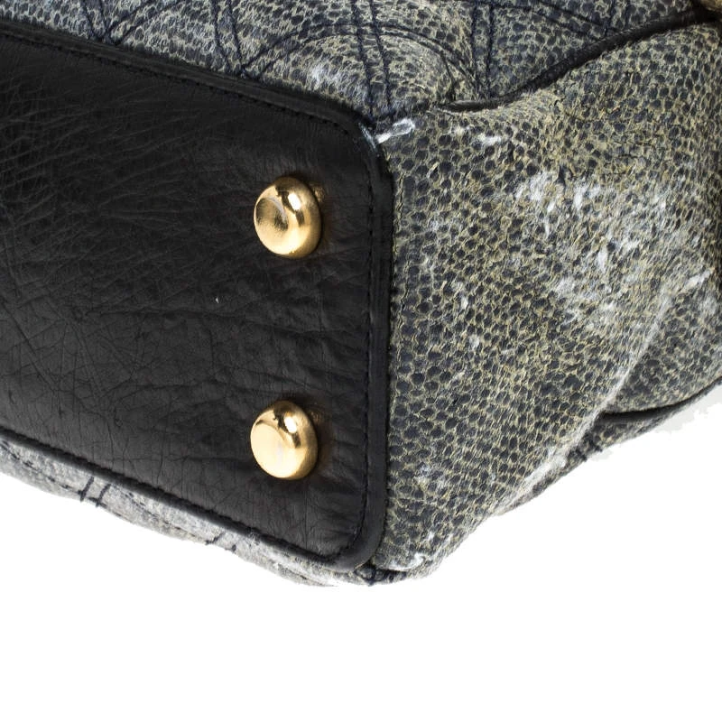 Marc Jacobs Black/Blue Quilted Leather Venetia Satchel For Women 11 Marc Jacobs Black/Blue Quilted Leather Venetia Satchel For Women - Image 11