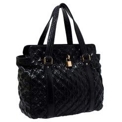 Marc Jacobs Black Quilted Snakeskin Embossed Coated Canvas Tote For Women 13 Marc Jacobs Black Quilted Snakeskin Embossed Coated Canvas Tote For Women -Marc Jacobs shop luxury women marc jacobs used handbags p243209 001