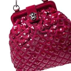 Marc Jacobs Red Sequins Embellished Canvas And Suede Frog Frame Shoulder Bag For Women 16 Marc Jacobs Red Sequins Embellished Canvas And Suede Frog Frame Shoulder Bag For Women -Marc Jacobs shop luxury women marc jacobs used handbags p247337 007