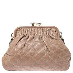 Marc Jacobs Beige Quilted Leather Little Stam Shoulder Bag For Women -Marc Jacobs shop luxury women marc jacobs used handbags p248578 005