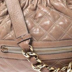 Marc Jacobs Beige Quilted Leather Little Stam Shoulder Bag For Women -Marc Jacobs shop luxury women marc jacobs used handbags p248578 008