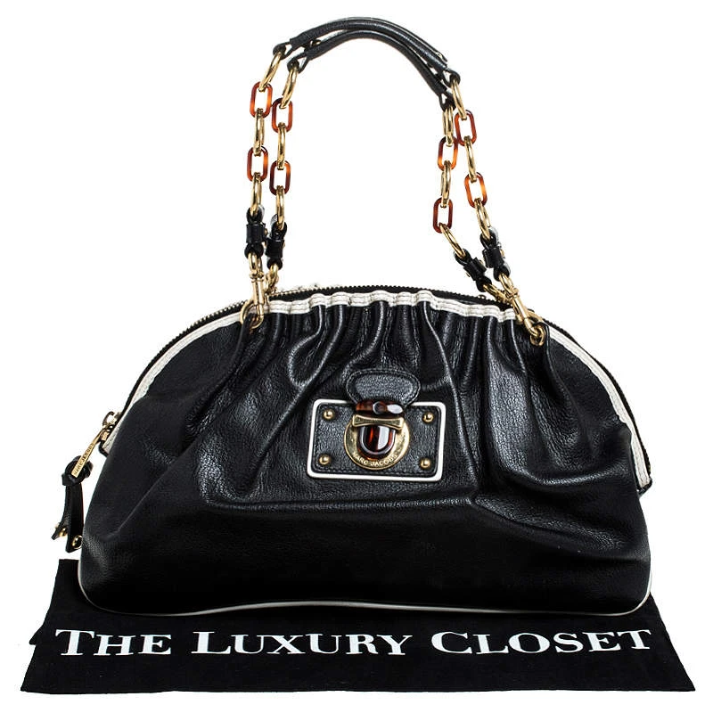 Marc Jacobs Black Leather Capra Satchel For Women 9 Marc Jacobs Black Leather Capra Satchel For Women - Image 9