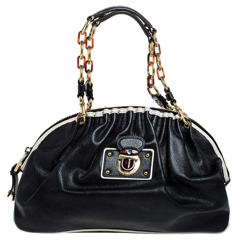 Marc Jacobs Black Leather Capra Satchel For Women 1 Marc Jacobs Black Leather Capra Satchel For Women