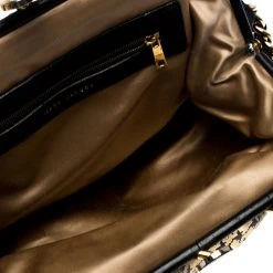 Marc Jacobs Black/Gold Houndstooth Print Leather And Fur Little Stam Shoulder Bag For Women -Marc Jacobs shop luxury women marc jacobs used handbags p251500 009