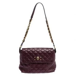 Marc Jacobs Purple Leather Day To Night Single Shoulder Bag For Women