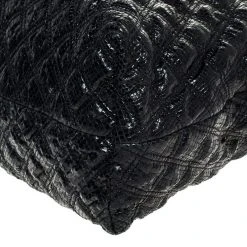 Marc Jacobs Black Quilted Snake Skin Embossed Leather Tote For Women -Marc Jacobs shop luxury women marc jacobs used handbags p253216 008