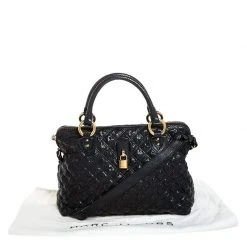 Marc Jacobs Black Quilted Snake Skin Embossed Leather Tote For Women -Marc Jacobs shop luxury women marc jacobs used handbags p253216 012