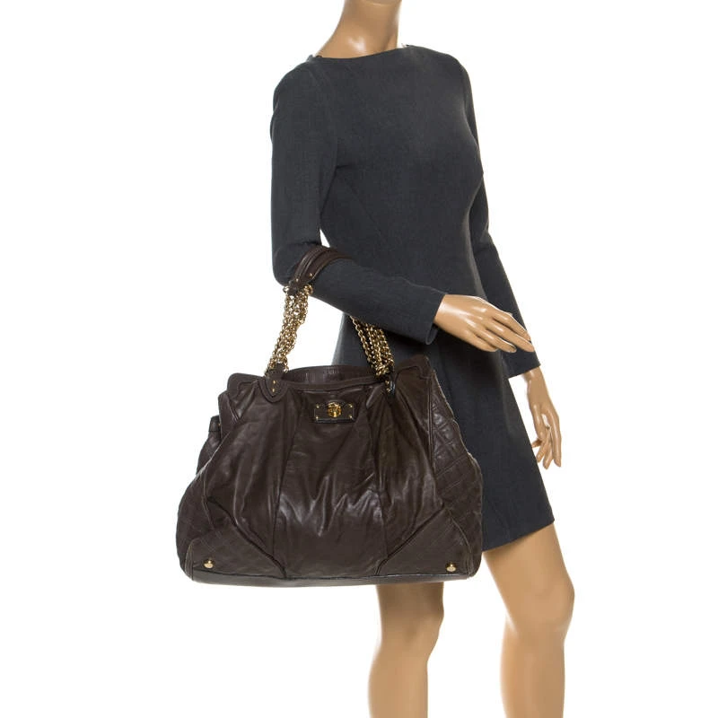 Marc Jacobs Khaki Mix Quilted Leather Classic East-West Tote For Women 2 Marc Jacobs Khaki Mix Quilted Leather Classic East-West Tote For Women - Image 2