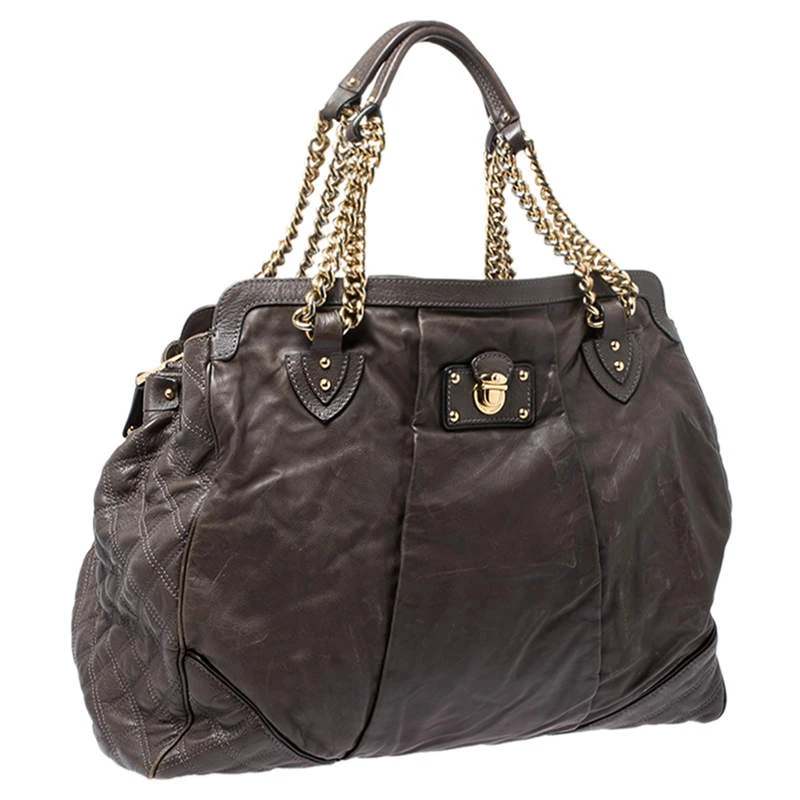 Marc Jacobs Khaki Mix Quilted Leather Classic East-West Tote For Women 3 Marc Jacobs Khaki Mix Quilted Leather Classic East-West Tote For Women - Image 3