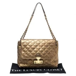 Marc Jacobs Metallic Gold Quilted Leather Flap Shoulder Bag For Women 21 Marc Jacobs Metallic Gold Quilted Leather Flap Shoulder Bag For Women -Marc Jacobs shop luxury women marc jacobs used handbags p256298 004