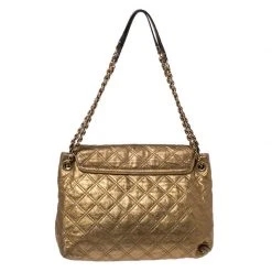 Marc Jacobs Metallic Gold Quilted Leather Flap Shoulder Bag For Women 15 Marc Jacobs Metallic Gold Quilted Leather Flap Shoulder Bag For Women -Marc Jacobs shop luxury women marc jacobs used handbags p256298 008