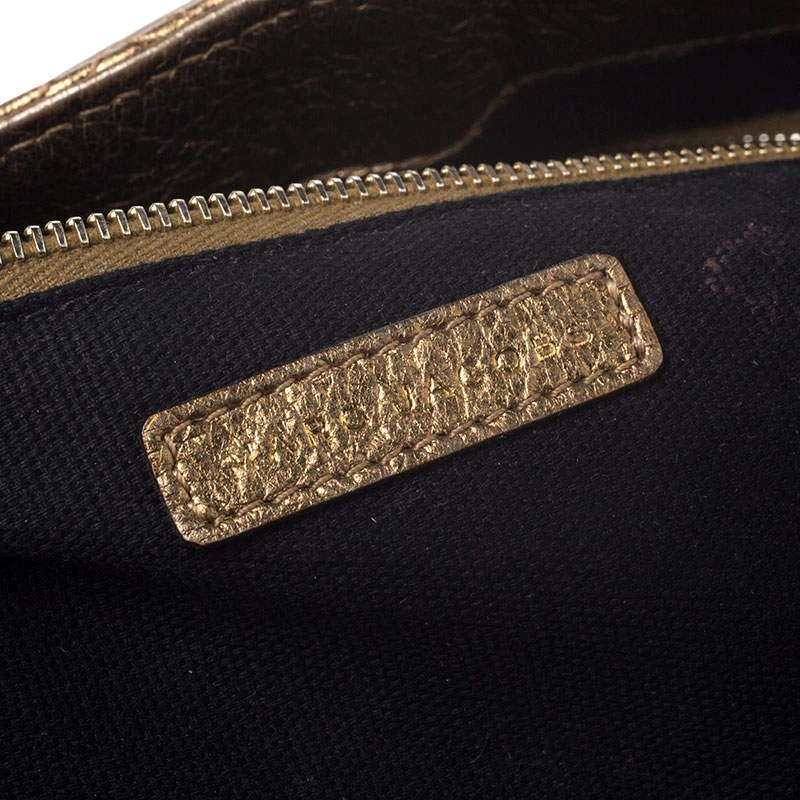 Marc Jacobs Metallic Gold Quilted Leather Flap Shoulder Bag For Women 9 Marc Jacobs Metallic Gold Quilted Leather Flap Shoulder Bag For Women - Image 9