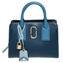 Marc Jacobs Blue Leather Little Big Shot Tote For Women