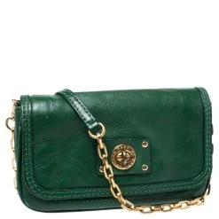 Marc Jacobs Green Leather Turnlock Crossbody Bag For Women -Marc Jacobs shop luxury women marc jacobs used handbags p257200 001