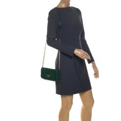 Marc Jacobs Green Leather Turnlock Crossbody Bag For Women -Marc Jacobs shop luxury women marc jacobs used handbags p257200 004