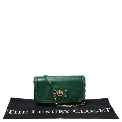 Marc Jacobs Green Leather Turnlock Crossbody Bag For Women -Marc Jacobs shop luxury women marc jacobs used handbags p257200 006