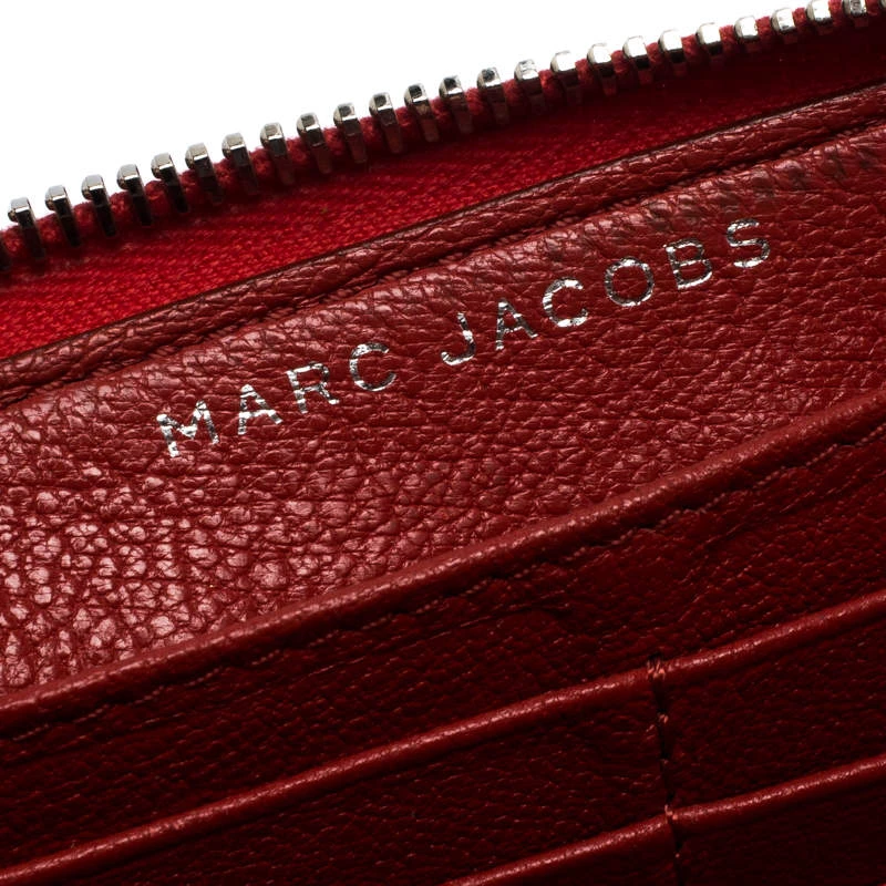 Marc Jacobs Red Studded Leather Zip Around Continental Wallet For Women 7 Marc Jacobs Red Studded Leather Zip Around Continental Wallet For Women - Image 7