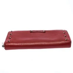 Marc Jacobs Red Studded Leather Zip Around Continental Wallet For Women 15 Marc Jacobs Red Studded Leather Zip Around Continental Wallet For Women -Marc Jacobs shop luxury women marc jacobs used handbags p258763 005