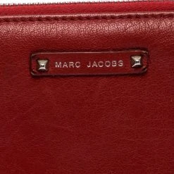 Marc Jacobs Red Studded Leather Zip Around Continental Wallet For Women 14 Marc Jacobs Red Studded Leather Zip Around Continental Wallet For Women -Marc Jacobs shop luxury women marc jacobs used handbags p258763 009