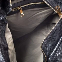 Marc Jacobs Black Quilted Snakeskin Embossed Leather Tote For Women -Marc Jacobs shop luxury women marc jacobs used handbags p259066 002