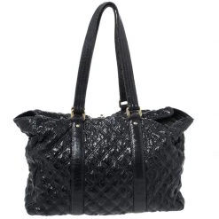 Marc Jacobs Black Quilted Snakeskin Embossed Leather Tote For Women -Marc Jacobs shop luxury women marc jacobs used handbags p259066 006