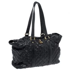 Marc Jacobs Black Quilted Snakeskin Embossed Leather Tote For Women -Marc Jacobs shop luxury women marc jacobs used handbags p259066 007